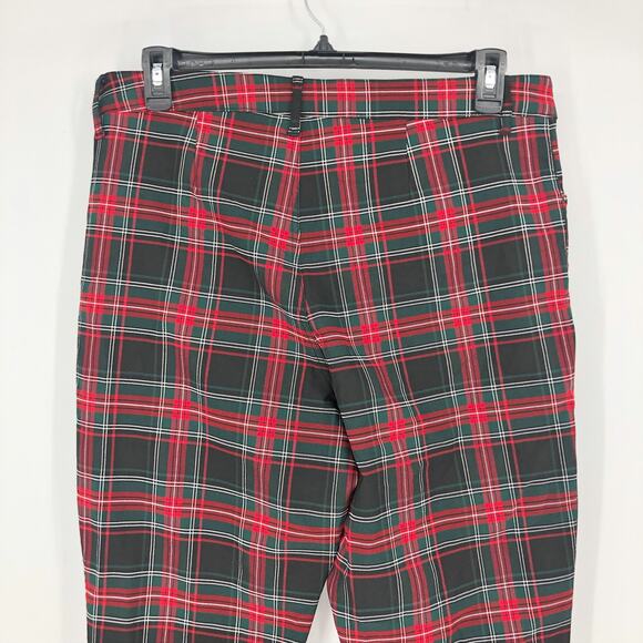 TOMMY HILFIGER Tribeca Ankle Pants Size 18 Red Green Plaid Patterned Skinny NWT - Picture 7 of 11